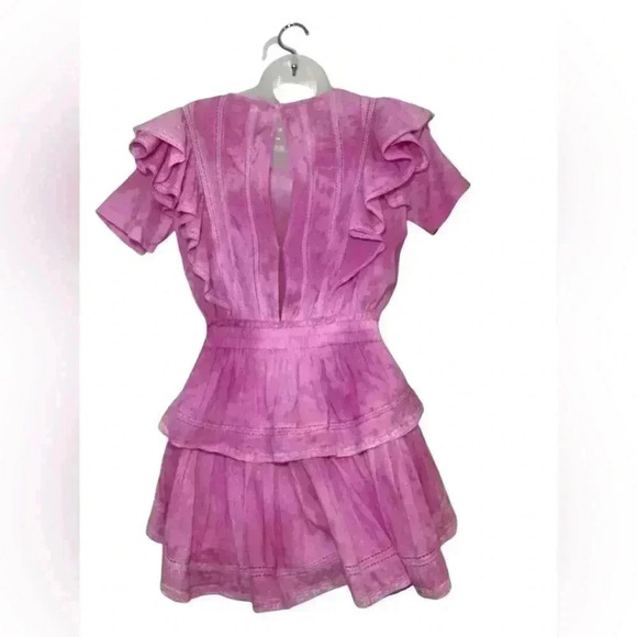 LoveShackFancy Natasha Pink Ruffle Tiered Mini Dress Size P (00) - Picture 4 of 7